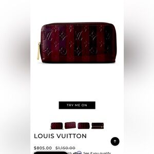 Louis Vuitton Vernis Amarante Rayure Long Wallet